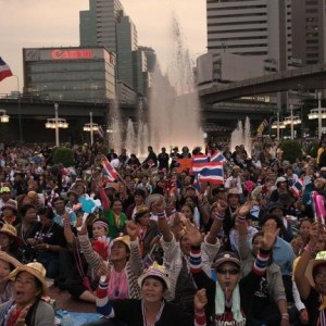 Video of gunshots at main protest site Bangkok Tuesday night