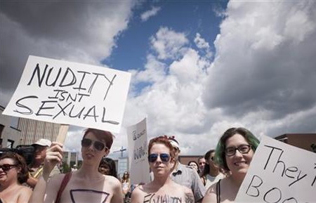 “Bare with us” topless rally in Canada