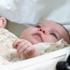 Princess Charlotte at the christening ceremony